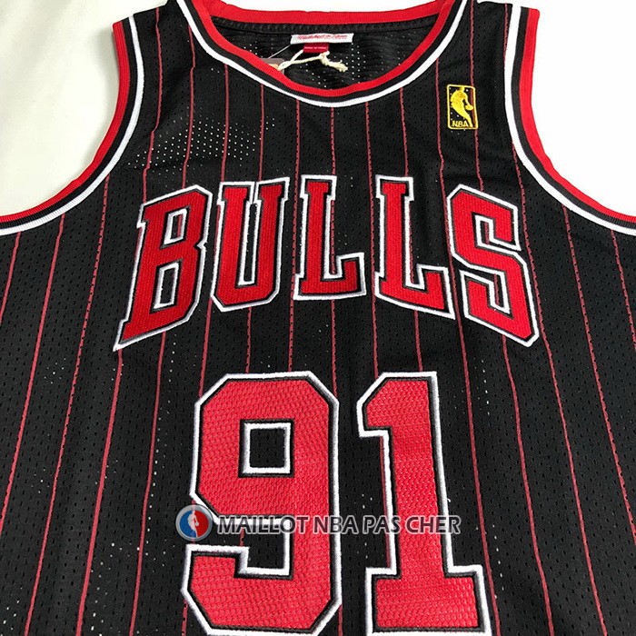 Maillot Chicago Bulls Dennis Rodman NO 91 Mitchell & Ness 1996-97 Noir